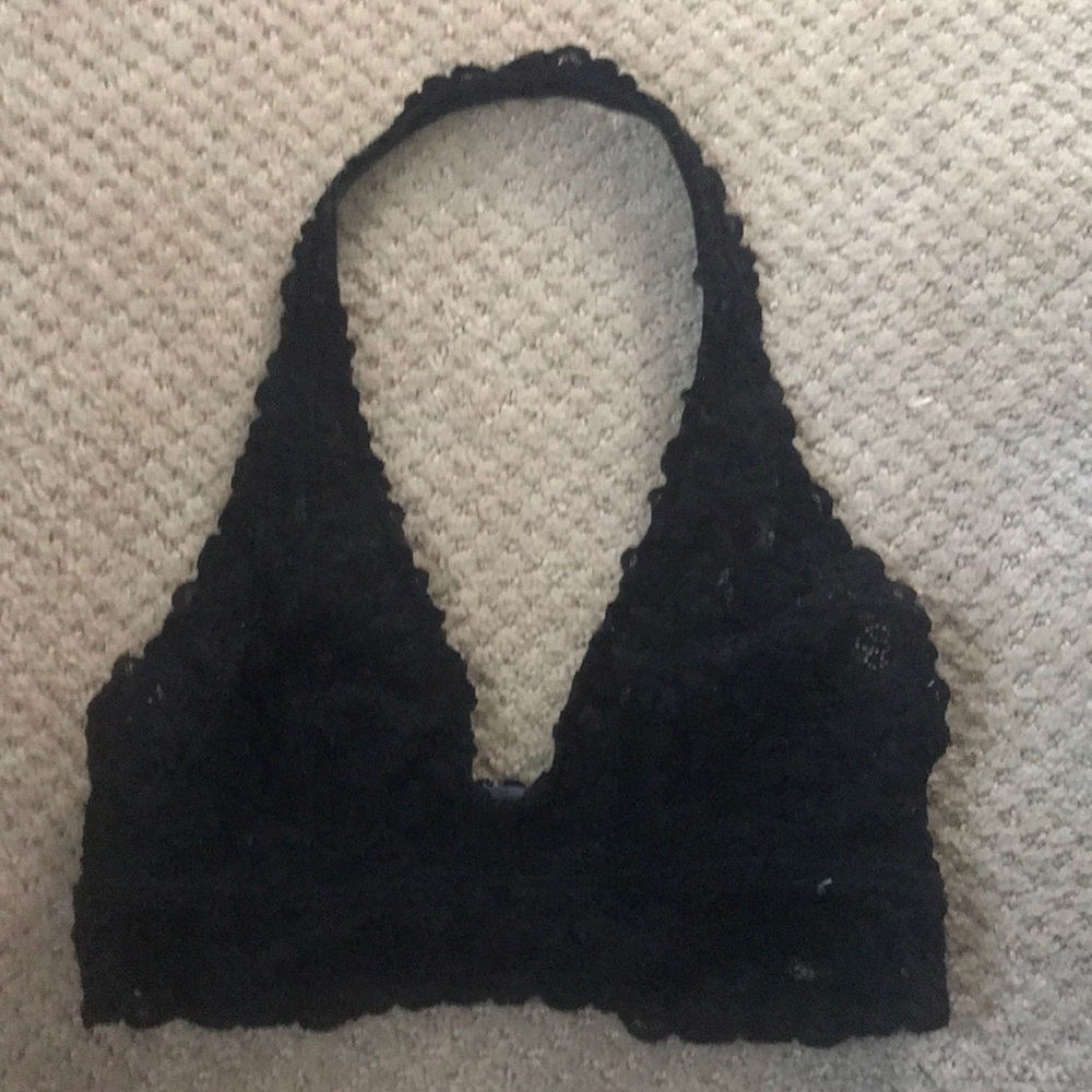 Aerie Black Lace Halter Bralette!